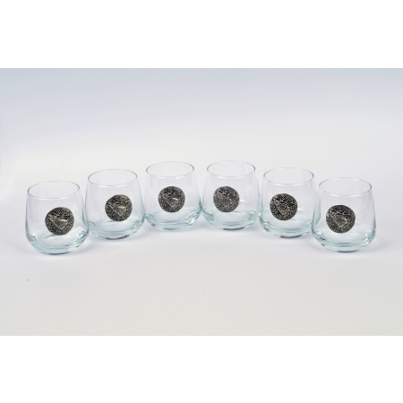 GOLDEN FOX SZKLANKI DO WHISKY LUNA DEER   SILVER - 6 SZT